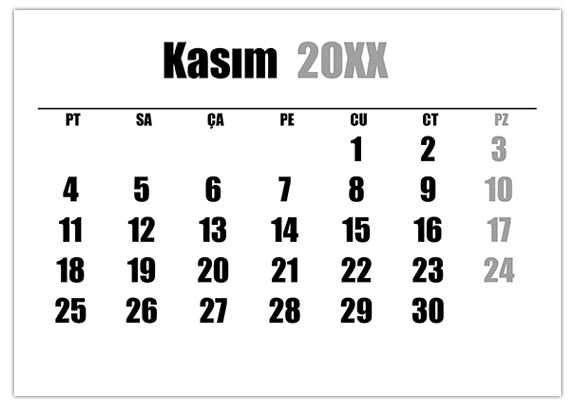 Kasım takvimi